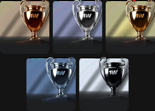 Screenshot: 1win VIP Club trophies