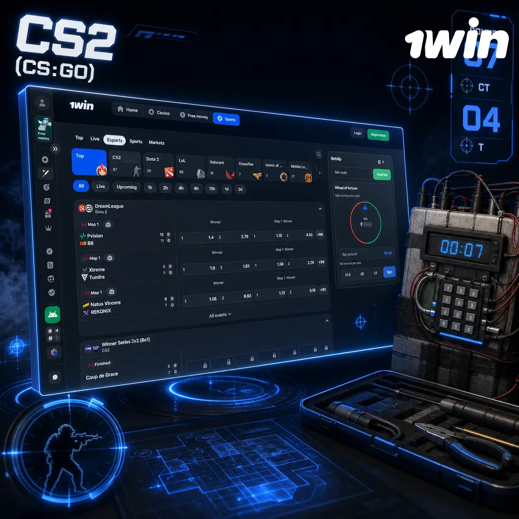 CS2 (CS:GO) esports betting on 1win: map handicaps, round totals, pistol round odds for IEM Katowice, ESL Pro League, BLAST Premier