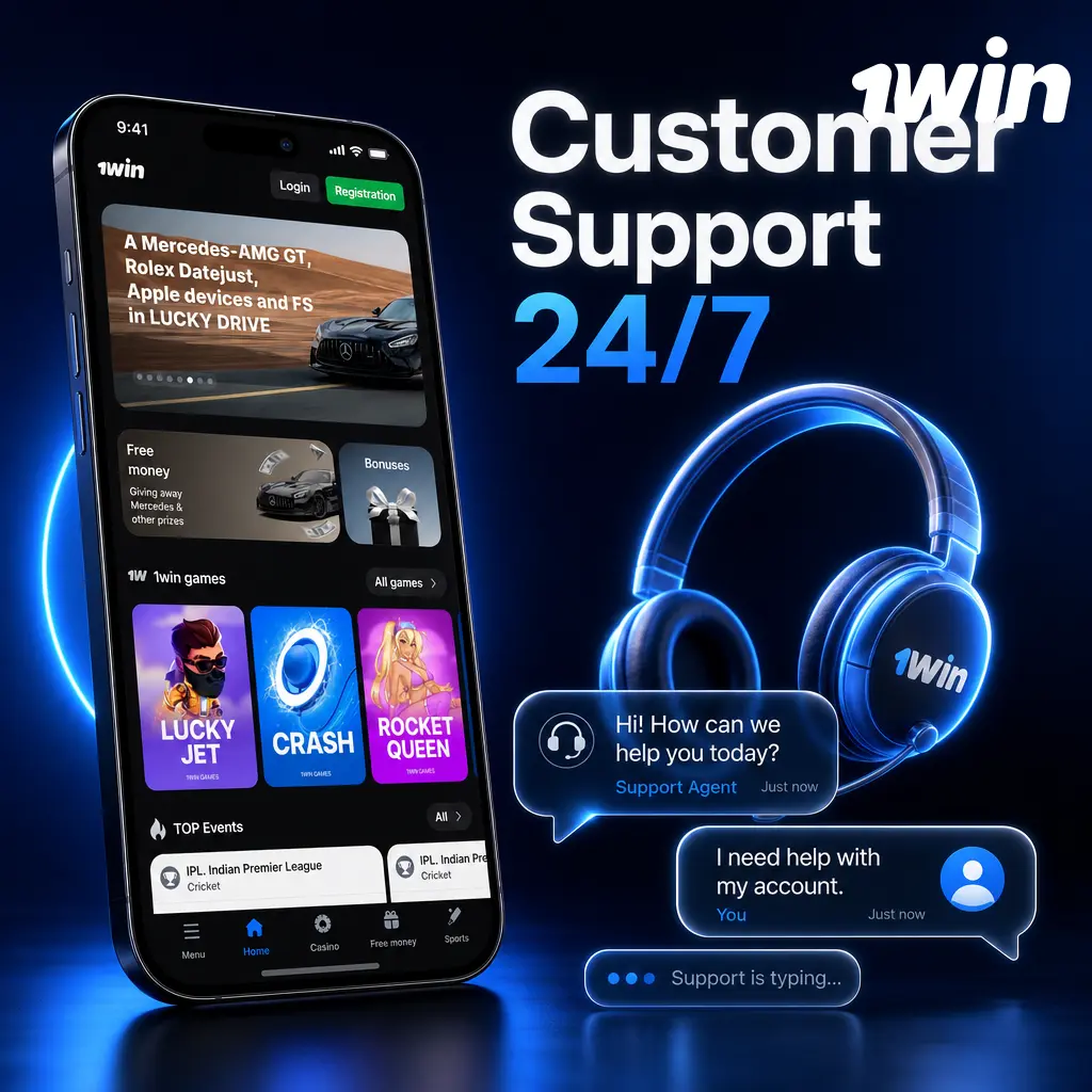 1win 24/7 customer support via live chat, email, and Telegram for account, payments, and betting help