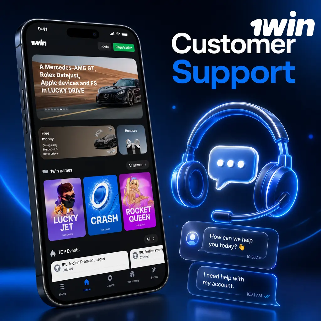 1win 24/7 customer support for payments via live chat, email, Telegram, and Help Center guides