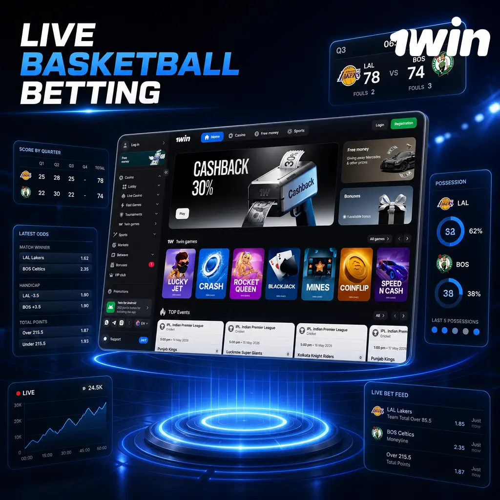 1win live basketball betting: fast-refreshing odds, real-time stats, and instant bet slip confirmation for NBA, EuroLeague, and FIBA games.