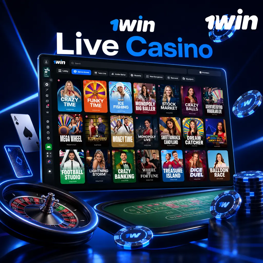 1win Live Casino: HD-streamed roulette, blackjack, baccarat, poker, and game shows with real dealers and live chat.