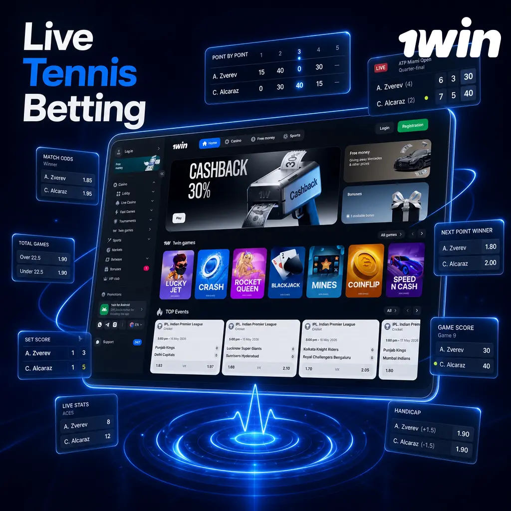 Live tennis betting on 1win with real-time odds, live score tracker, and in-play markets updated after every point