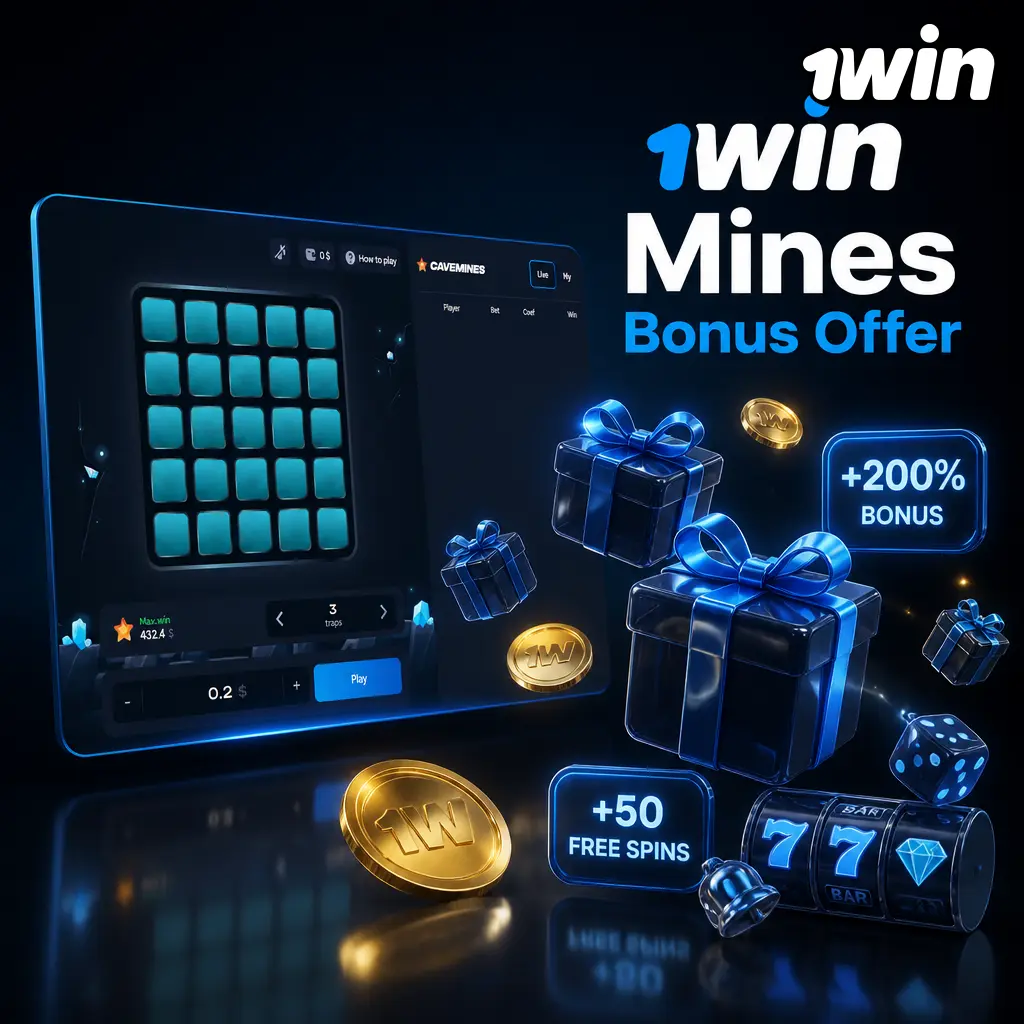 1win Mines welcome bonus: up to 500% match plus 500 free spins across four deposits, crypto bonus up to 600%.