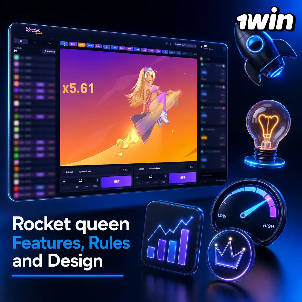 Rocket Queen slot: 5x3 grid, 20 paylines, 97% RTP, high volatility, and free spins with 2x multipliers.