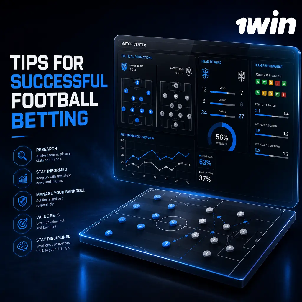 Tips for successful football betting: analyzing team form, squad depth, home/away splits, and bankroll management strategies.