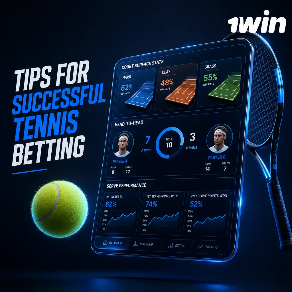 Tennis betting tips: analyze form, surface, fitness, and bankroll management for smarter wagers on 1win odds.