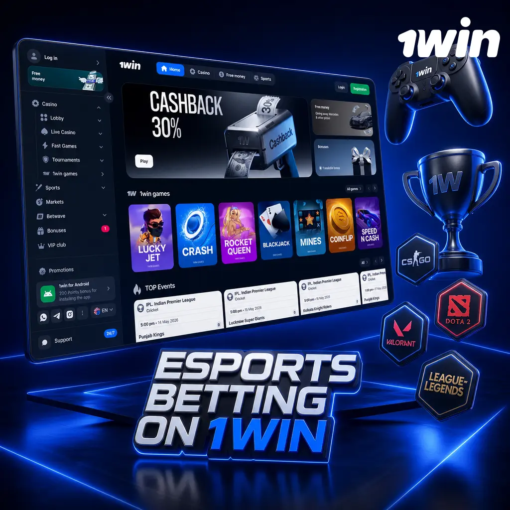 Esports betting on 1win: match and live odds for CS2, Dota 2, League of Legends, Valorant, and more titles