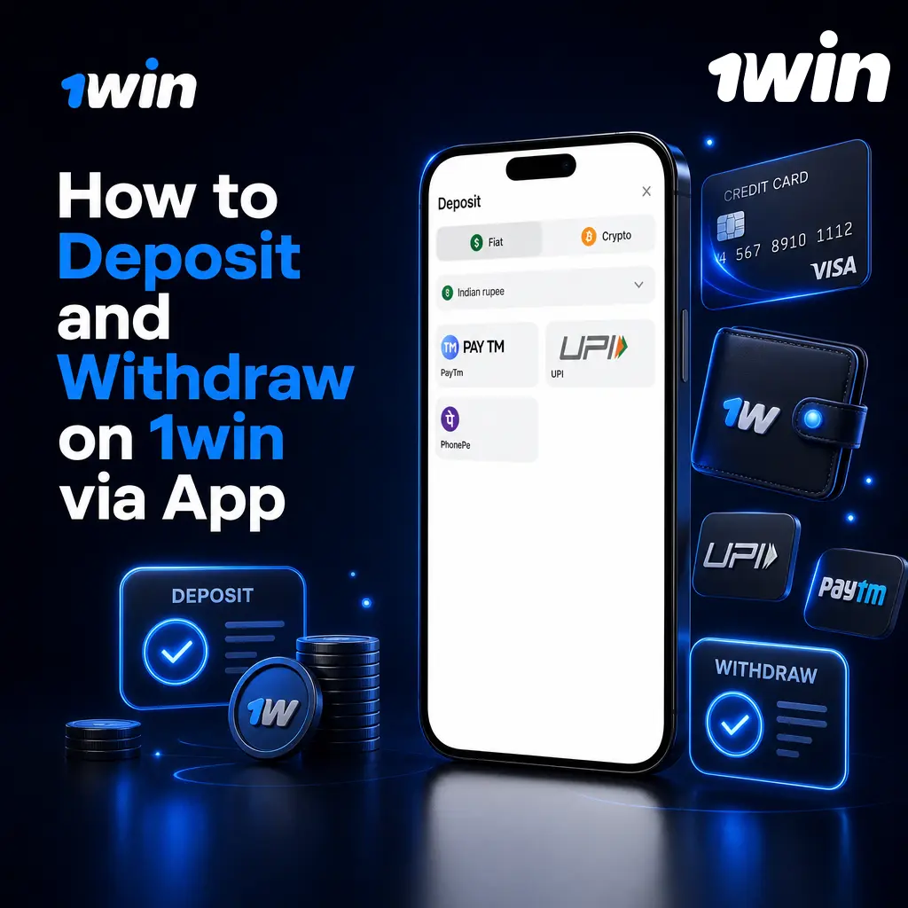 Step-by-step guide to depositing and withdrawing funds on the 1win mobile app using UPI or crypto wallets.