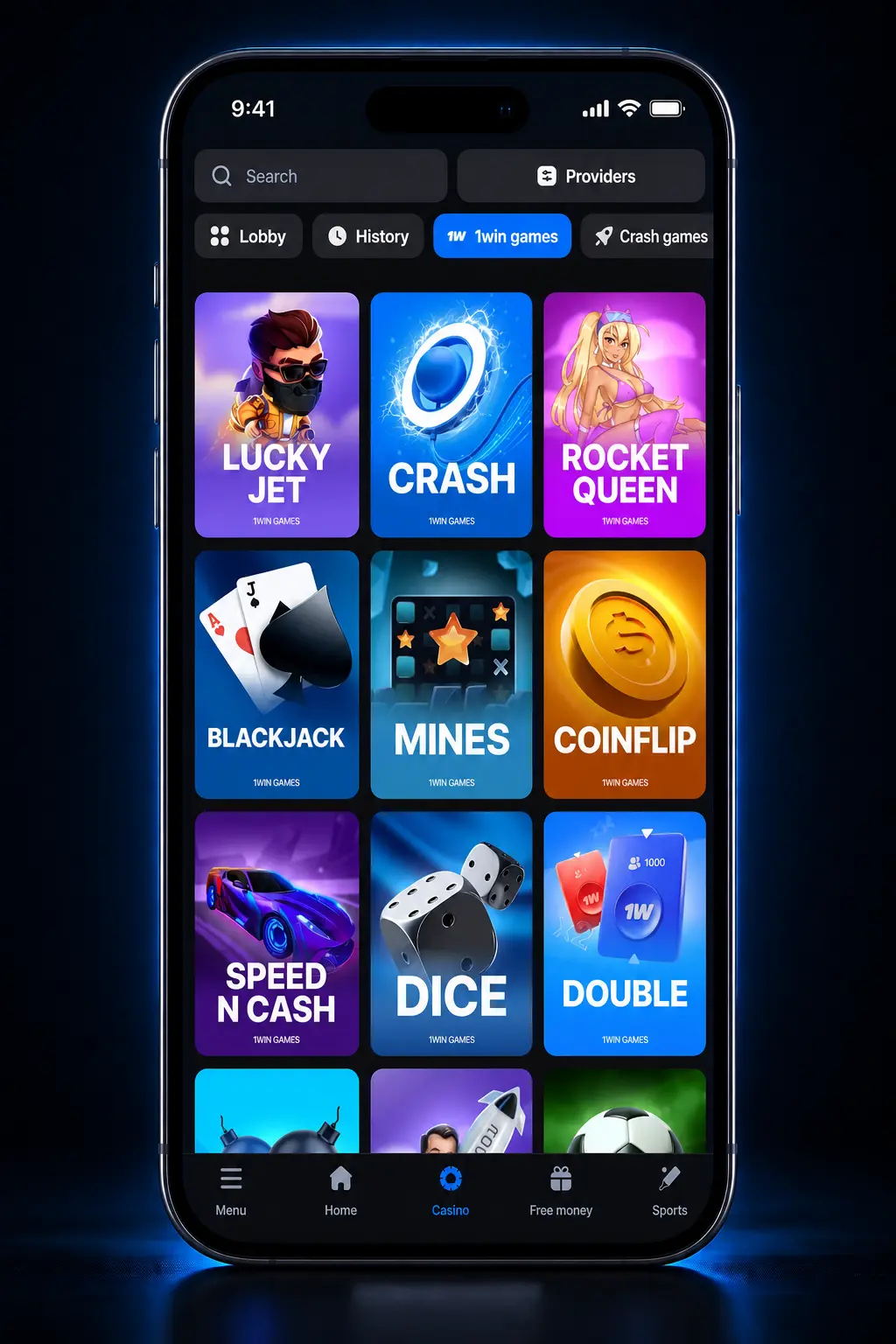 Step-by-step guide showing how to log in, find, and spin slot games on the 1win platform