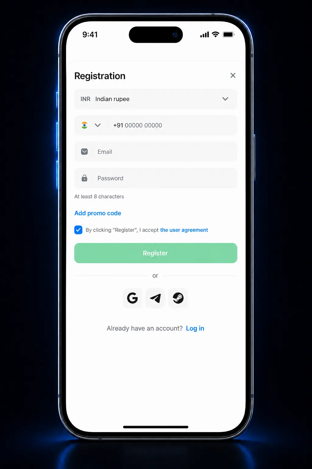 Step-by-step guide showing how to register, deposit, and place a table tennis bet on the 1win app