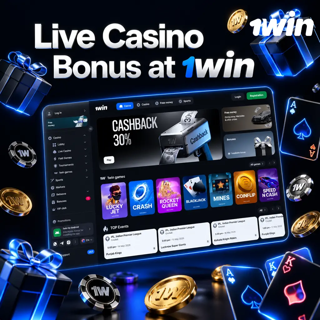 1win live casino bonus: up to 500% match plus 500 free spins over four deposits, 600% with crypto, 30x wagering in 30 days.