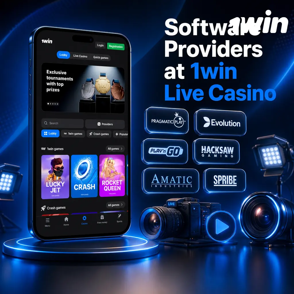 Software providers at 1win live casino: Evolution, Ezugi, Pragmatic Play, Vivo, Lucky Streak, and Atmosfera studios
