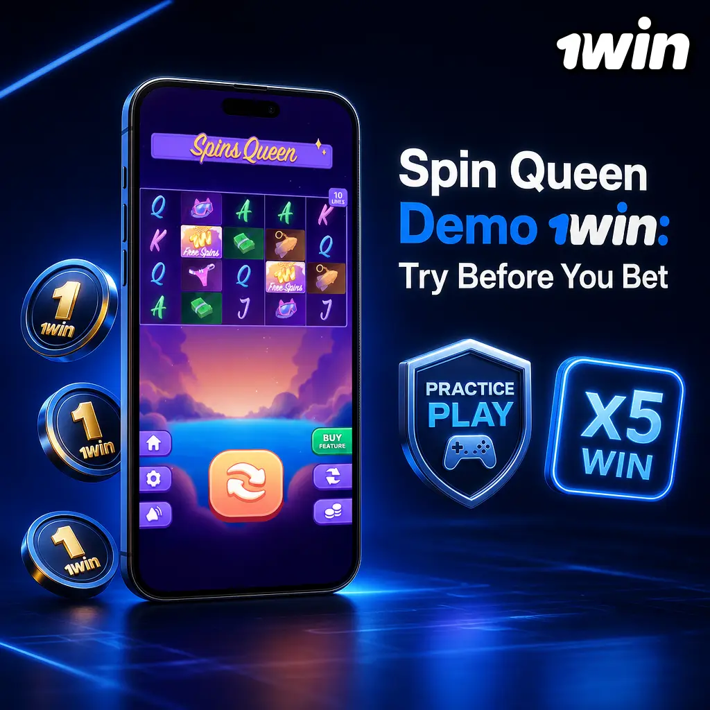 Spin Queen demo at 1win casino lobby showing cascade feature and free spin multiplier gameplay