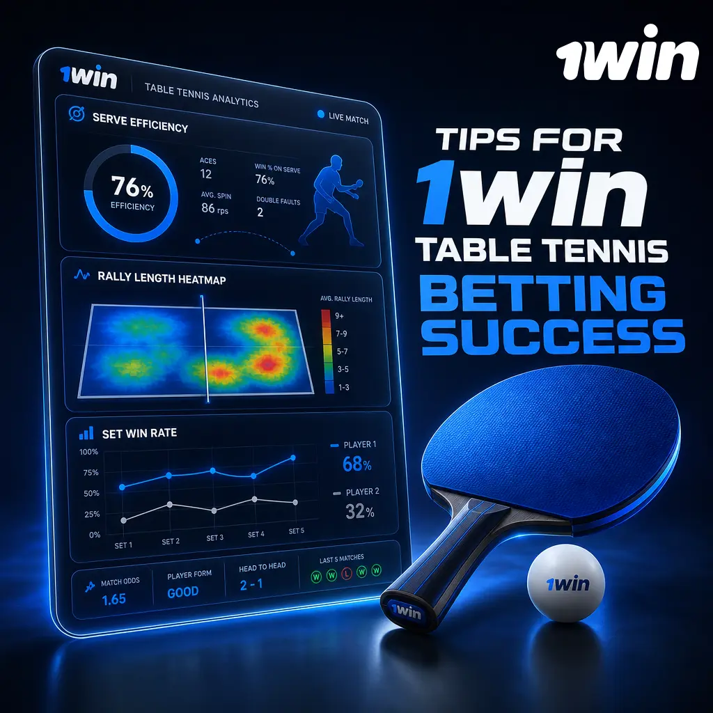 Tips for 1win table tennis betting: analyze grip styles, serve advantage, H2H records, and error rates for smarter wagers.