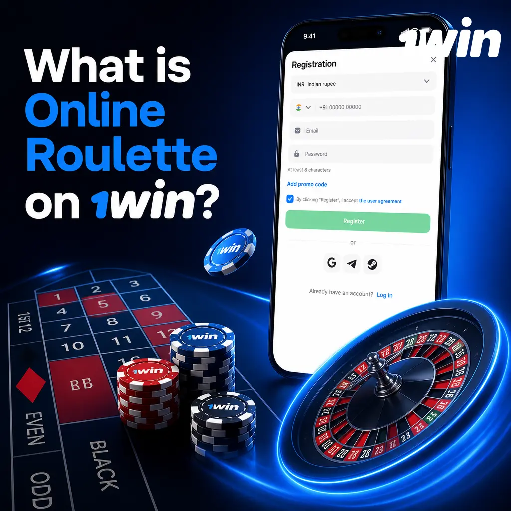 Online Roulette on 1win: spinning wheel, betting grid, and live dealer tables on desktop and mobile.